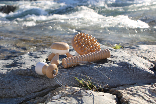 Wooden massage set